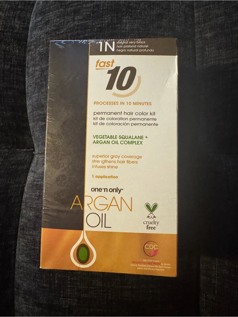 Argan Oil Fast 10 Permanent Hair Color Kit — 1N Very Black